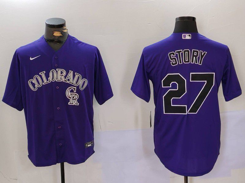 Men Colorado Rockies #27 Story Purple Game 2024 Nike MLB Jersey style 3->colorado rockies->MLB Jersey